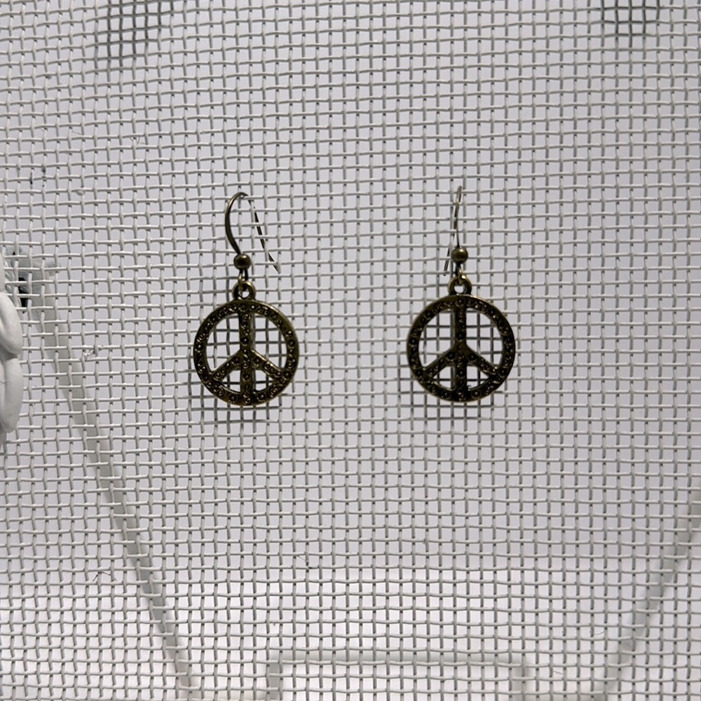 Peace Sign Earrings - Picture 5 of 5